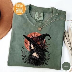Halloween Witch  Shirt, Spooky Witch Tee, Girls Witchy T-Shirt
